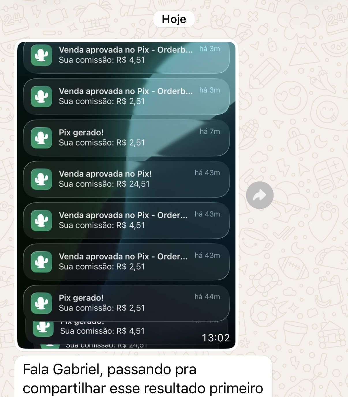 Print de resultado de aluno 6